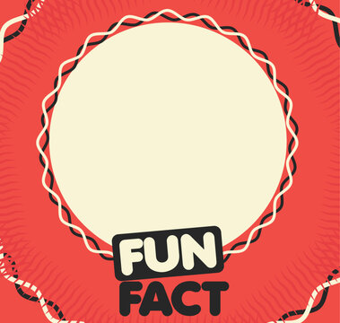 Fun Fact Bold Typography Vector Template Square Frame Decorative Wavy Circle Border Radial Pattern Playful Educational Social Media Post Design Illustration