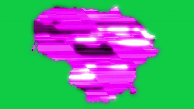 Lithuania purple news headline effect map pop animation green background