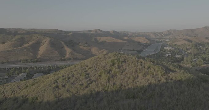Golden Hills and Highway Valley Panorama &mdash; Aerial