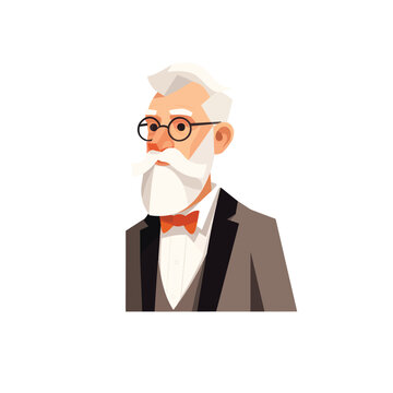 Old man in a suit vector isolated