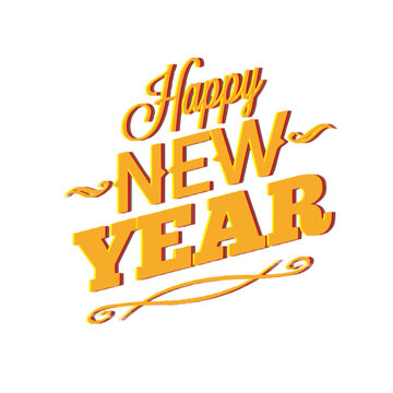 Happy new year typography vector design for holiday greeting cards