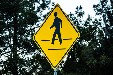 A pedestrian walking signage © Vividly