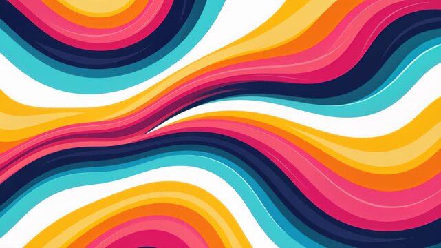Vibrant Wave Pattern: A mesmerizing abstract pattern of flowing, colorful waves in shades of pink, blue, yellow, and orange creates a dynamic and visually engaging composition.