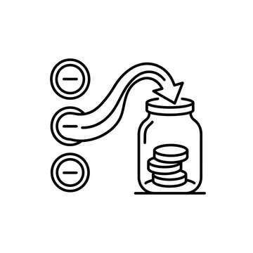Financial Planning Icon: Money Saving and Investment Concept