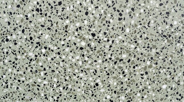 Seamless Terrazzo Texture Featuring Speckled Natural Stone Fragments in Neutral Grey and Black Tones