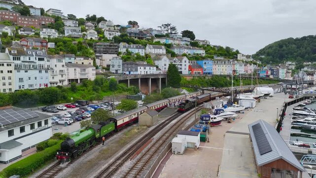 Kingswear to Paignton steam train, Dartmouth Steam Railway, Devon, England, United Kingdom