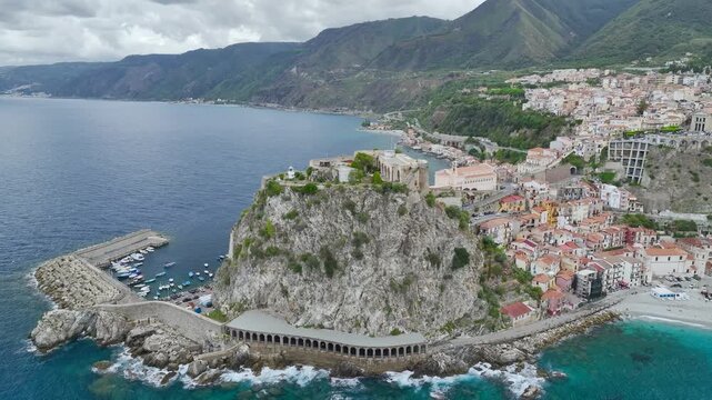 Scilla from a drone, Calabria, Italy