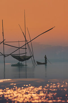 Life of a fisherman on the river Padma