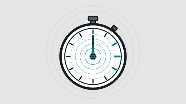 Stopwatch timer illustration showing time measurement with concentric circles.