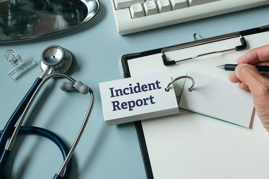 Incident Report Form with Stethoscope on Clipboard &mdash; ideal for patient safety and risk management blog posts