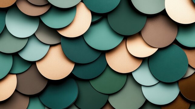 Textured Background of Colorful Circular Shapes in Various Shades