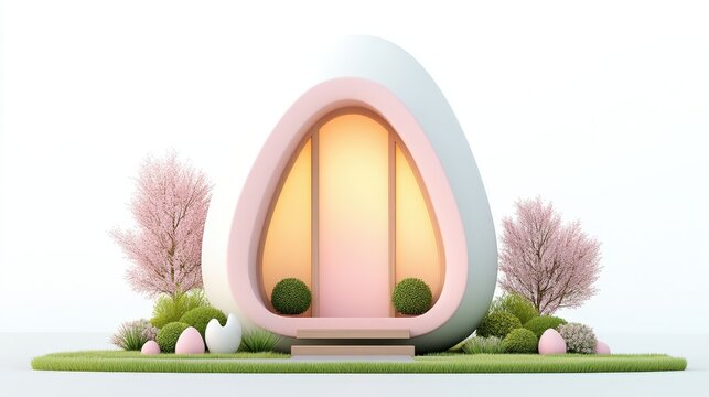 Whimsical Easter-Inspired Design Featuring Pastel Colors and Natural Elements for Springtime Decor