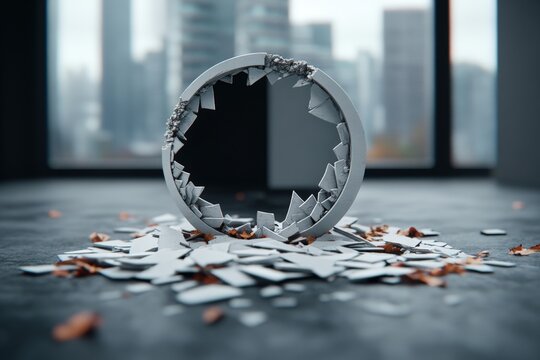 Destruction and Renewal with Shattered Circular Structure in Urban Setting