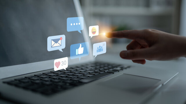 A collection of social media notifications representing user engagement. These alerts for likes, comments, and messages are key to online communication and community interaction. Fermion