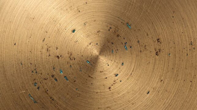 Radial Brushed Brass Texture with Antique Patina Spots