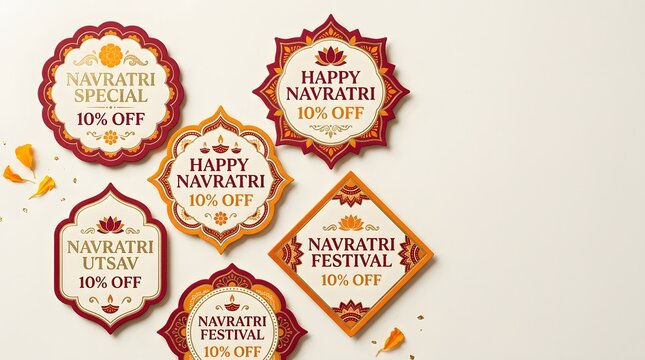 Navratri special 10 percent off festival utsav discount tags set