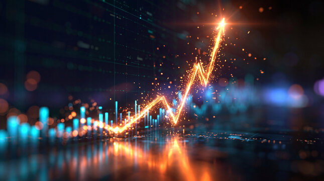 Financial Growth Chart Showing Rising Stock Market Trend