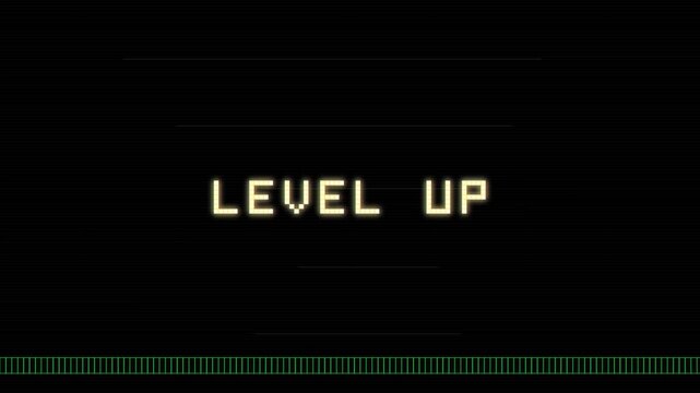 8 Bit Retro Pixel Level Up Arcade Gaming Title   