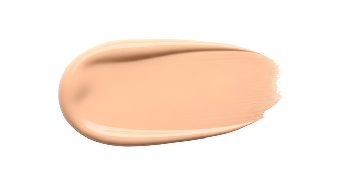 Cosmetic liquid foundation makeup smear swatch isolated on a clean transparent background for beauty skin tone testing
