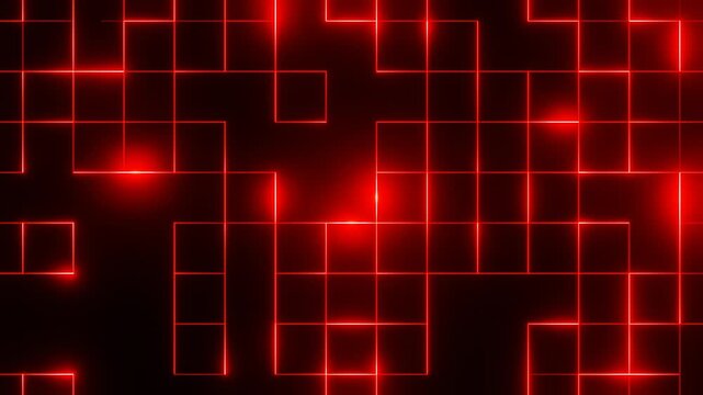 Abstract futuristic glowing red neon grid lines network pattern background