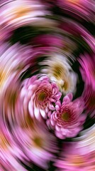 Fototapeta premium Vibrant swirl of pink and white flowers dynamic mobile wallpaper.