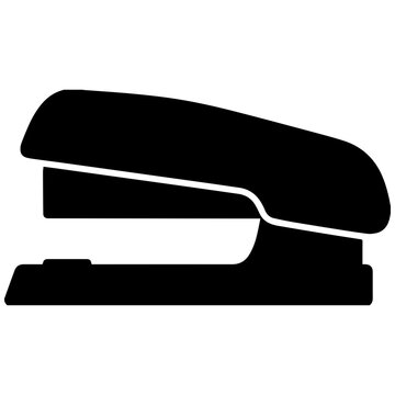 Minimalist black and white office stapler icon vector illustration