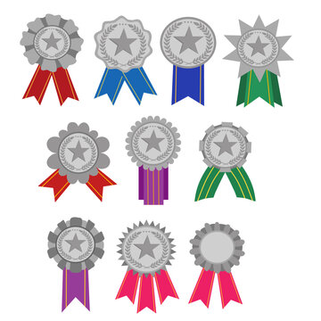 Doodle silver Star medal collection design