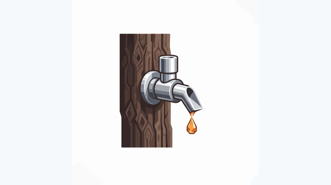 Maple tree syrup tap illustration
