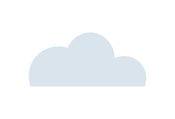Fototapeta premium Single light blue cloud icon vector illustration. Weather forecasting, cloud computing, data storage, network connectivity, meteorology, digital interface. Minimalist fluffy cumulus shape