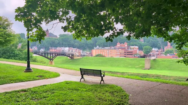 Scenic view from Grant Park of Galena Illinois