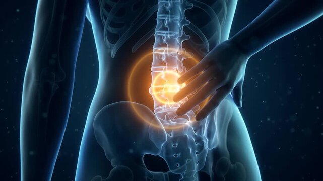 3d medical illustration of lower back pain and spine inflammation