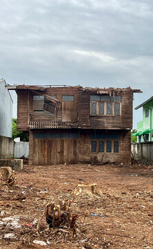 Old wooden house, dilapidated