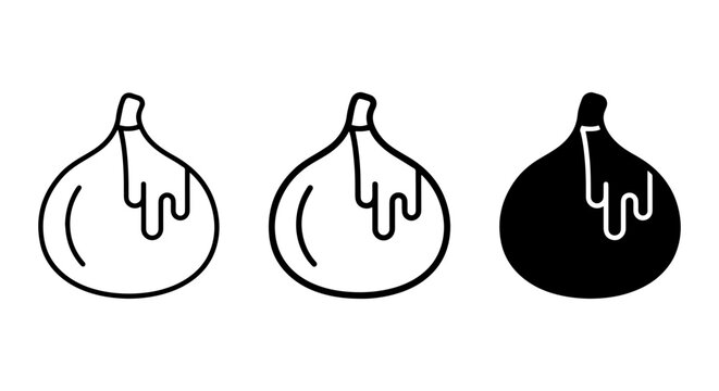 Fig Icons, Fresh Fruit Vector Graphics, Sweet Food Illustrations, Healthy Ingredient Symbols