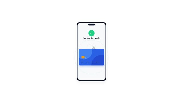 Mobile wallet digital payment process on smartphone screen
