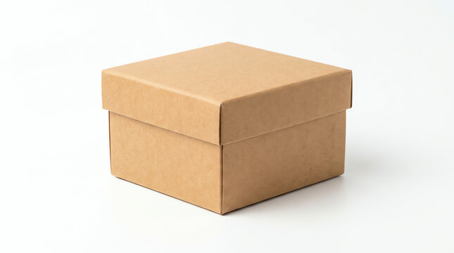 Brown paper box on white background (1)