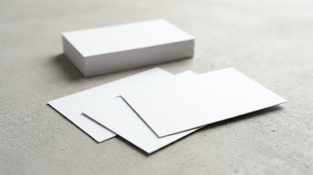 Stack of blank business cards &ndash; Light gray stone