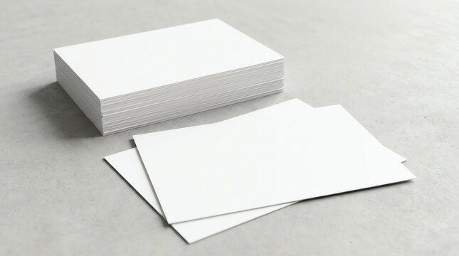 Stack of blank business cards &ndash; Light gray stone