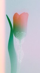 Fototapeta premium Abstract tulip design with pastel colors for mobile wallpaper.