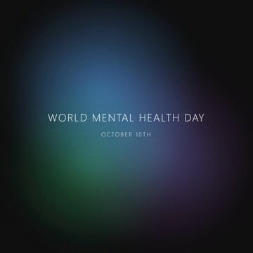 Abstract flowing shapes in soothing blue and purple gradients for World Mental Health Day background