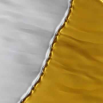 Layered flowing metal abstract two tone