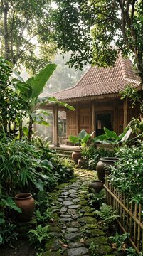 Traditional Javanese Garden and Heritage House in Central Java