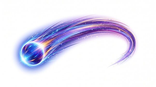Glowing magic orb with vibrant energy trail and sparkling light particles