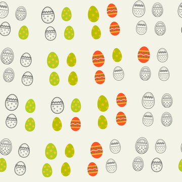 Easter egg pattern with stars, stripes, and outlines