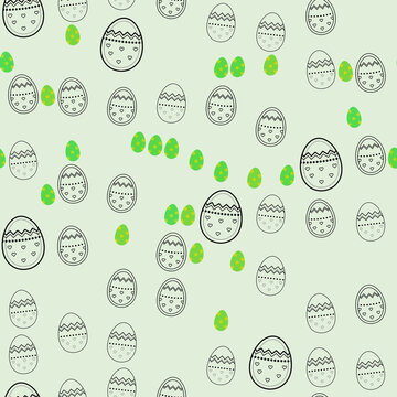 Easter Eggs Pattern with Hearts and Stars