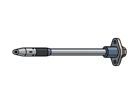 Technical illustration of an aircraft pitot tube sensor for aviation