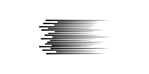 Speed lines vector effect with horizontal motion trails for dynamic manga action comics and fast energy graphic designs. © Akash