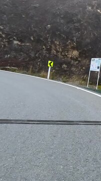 Nevado del Ruiz Scenic Mountain Highway through the Colombian Andes near Manizales. Vehicle POV. Vertical Video.