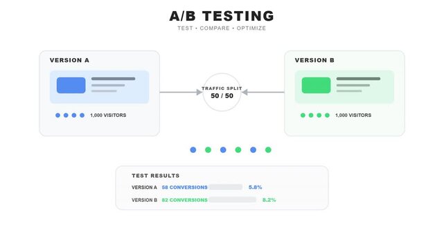 Professional A and B Testing Concept Animation Illustrating Digital Marketing Strategy
