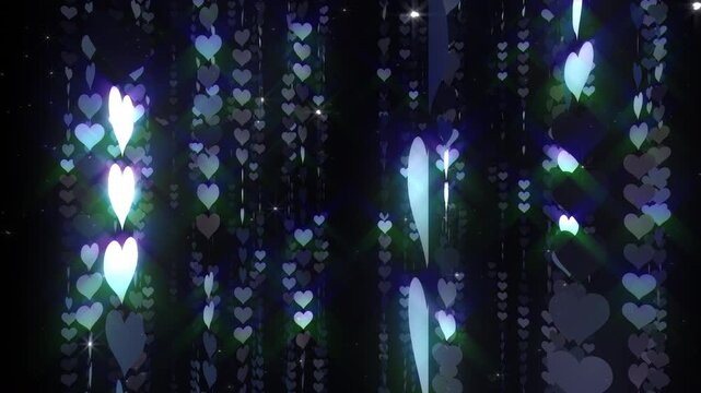 Heart Dot Line illumination Neon Light space abstract loop background