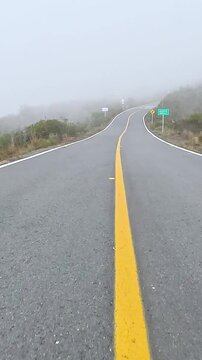 Nevado del Ruiz Scenic Mountain Highway through the Colombian Andes near Manizales. Vehicle POV. Vertical Video.